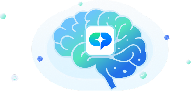 플래니 심볼이 중앙에 그려져있는 뇌 이미지